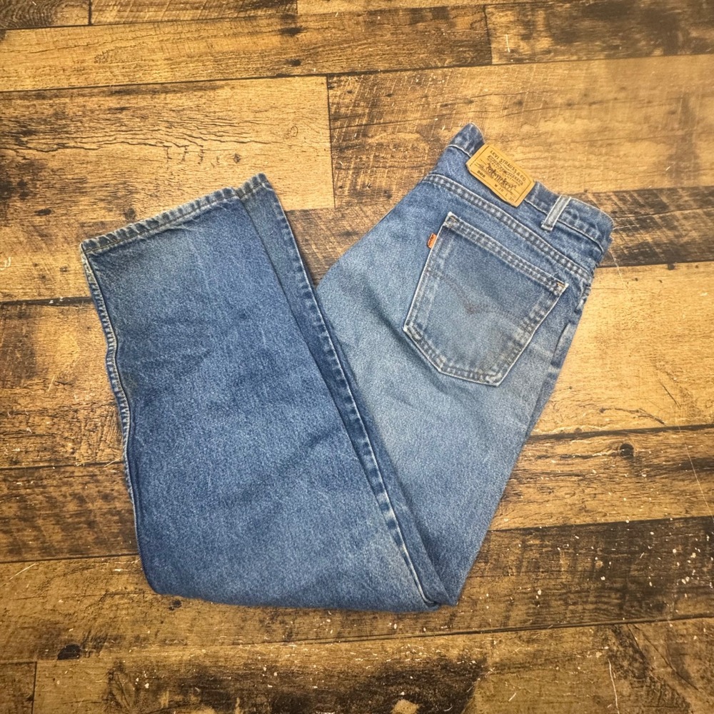 Levi Strauss‎ Co 505 Mens Jeans W38 L30 Orange Tab Medium Wash Denim Made USA